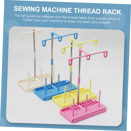 Universal Thread Stand for Sewing Machine, 3 Spool Holder with Detachable Foldable Design, Sky Blue 1