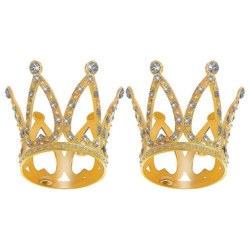 2 corone decorative con strass, mini corone per decorazioni di torte e feste. 1