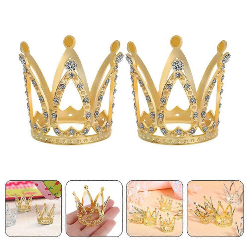 2 corone decorative con strass, mini corone per decorazioni di torte e feste. 2