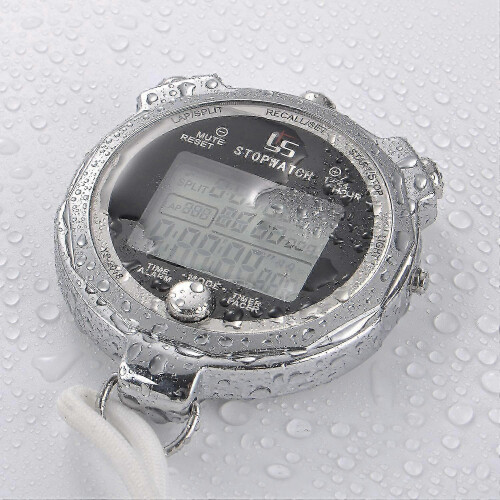 Digital Stopwatch Metal Stopwatch Timer With Backlit Multi Lap Memory-1751 Edition 2