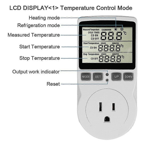 Digital Temperature Controller Power Socket Outlet EU Plug Thermostat With Timer Switch Sensor Probe Heating Cooling Edition 2