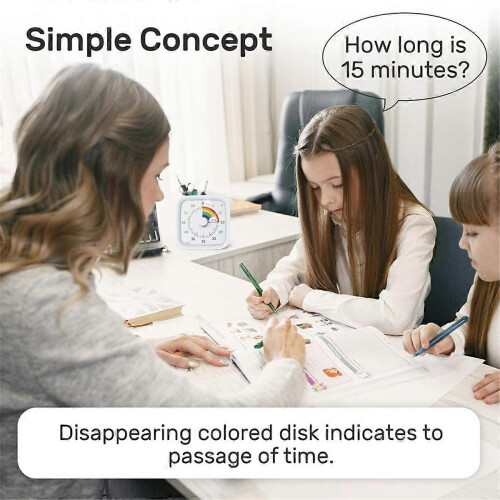 60 Minute Visual Timer with Protective Case, White 1