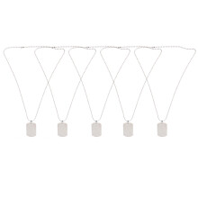 5Pcs Silver Titanium Steel Tags Hanging Pendant Necklace for Women