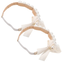 1Pair Comfortable Beige PU Pearl Strap for Women High Heels Anti-Loose