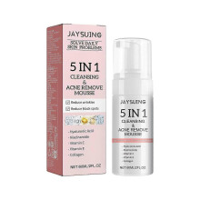 5-in-1 Cleansing Mousse for Pores, Blackheads & Acne | Brightening Niacinamide & Vitamin C Facial Foam for All Skin Types | Deep Hydrating & Gentle Ex