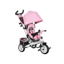 6 in 1 Kids Trike with Parent Handle, Canopy, 5-point Safety Belt, Storage, Footrest, Brake, for 1-5 Years, Pink