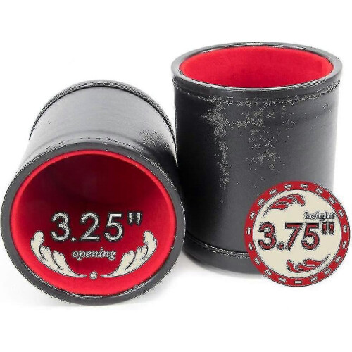 Bundle Of 5 Professional Dice Cups  Red Felt-lined, Quality Bicast Leather - PP 1
