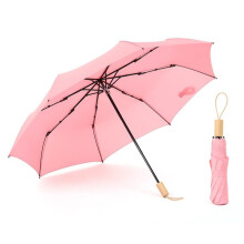 Windproof Umbrella for Men and Women with Ergonomic Wooden Handle, Compact Travel Folding Design