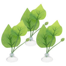 3Stk Grüne Betta Ruheblätter Plastik Aquarium Pflanzen