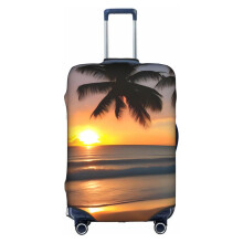 White Sunset Beach XL Luggage Cover 2932 Inch Suitcase Protector ScratchResistant Elastic Fit