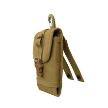 Waterproof Nylon Phone Waist Bag with Quick Release Buckle, Adjustable Belt Pouch Khaki