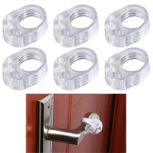 6pcs Door Handle Bumpers Door Stopper Wall Protectors (transparent)