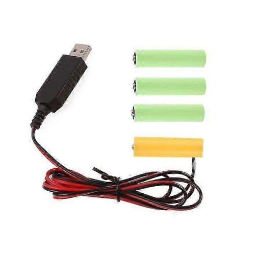 (1m) 6V AA Battery Eliminators USB Power Supply Replace 4x 1.5V AA with Switches