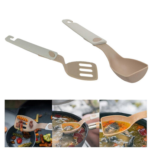 (Spoon) Outdoor Tableware Foldable Portable Camping Cutlery For Barbecue Kitchen Bbq Spoon 1