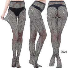 (style 21) 3 Pairs Lace Patterned Tights Fishnet Floral Stockings Small Hole Pattern Leggings Tights Net Pantyhose - Pengj