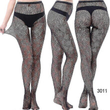 (style 11) 3 Pairs Lace Patterned Tights Fishnet Floral Stockings Small Hole Pattern Leggings Tights Net Pantyhose - Pengj