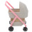 Puppenwagen Plastik Hohe Simulation Kinderwagen Grau 6