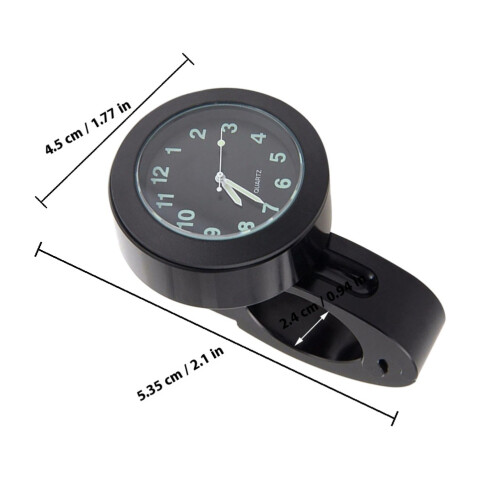 2Stk Mini Uhr Lenker Schwarz Aluminium 1
