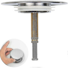 Bath Stopper, 70 Mm, with Double Seal, Height Adjustable, Universal Bath Stopper, Sink Valve, Hardened Brass with Chrome Finish Z - Ri