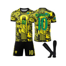 (yellow, 26) (#10 NEYMRR JR) 25-26 Brazil YS Yellow Commemorative Edition Football Jersey for Kids and Adults