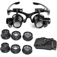 Adjustable LED Light Magnifier, 10x 15x 20x 25x Magnification Loupe for Jewelers, Watchmakers - RiRi