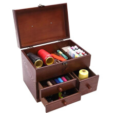 Sewing Thread Organizer Box with 3 Drawers and Compartment for Embroidery and Quilting Supplies