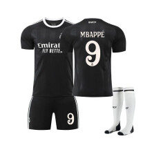 (black, 16) ( #9 MBAPPE) 25-26 Real Madrid training uniform black Football Jersey for Kids and Adults