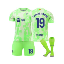 (green, 20) (#19 LAMINE YAMAL) 24/25 Barcelona season second away game children's and adult football jerseys