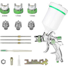 Professional 600cc Paint Spray Gun with 3 Nozzles 1.4mm 1.7mm 2.0mm, HVLP Gravity Feed Air Spray Gun Car Furniture - RIpj