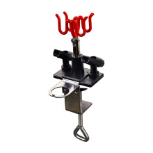 Sturdy Table Mount Airbrush Holder and Stand for 4 Airbrushes, Bold Red Finish for Organized Workspace