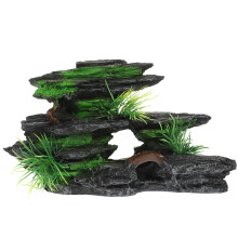 Plastik Felsen Versteck Grün Aquarium Figurine