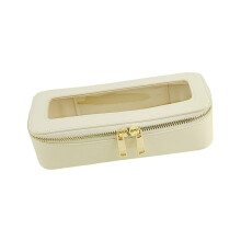 Ivory White Makeup Brush Holder with Sturdy Storage Design, Easy Clean Surface, Compact Organizer for Vanity