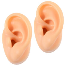 2Stk Realistische Silikon Ohrmodelle Hellbraun Für Schmuck Praxis