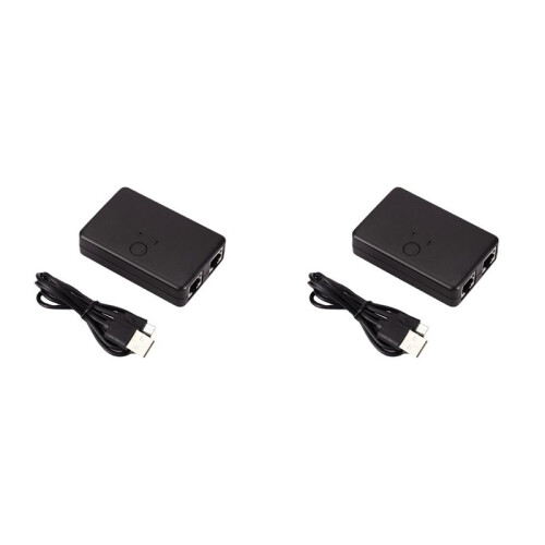 2X 2 Port Network  RJ45  Network Splitter Cable Extender 100Mbps Selector Power Free 2 Way Adapter Connector 1