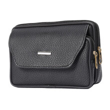 Men Waist Bag Leather Crossbody Wallet with Secure Zipper Storage, Retro PU Sling Pouch for Travel