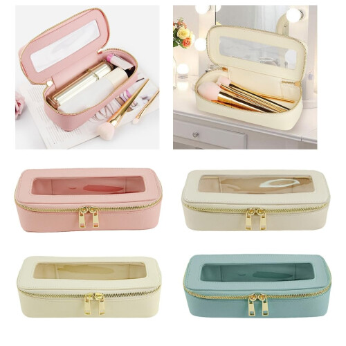 Ivory White Makeup Brush Holder with Sturdy Storage Design, Easy Clean Surface, Compact Organizer for Vanity 1