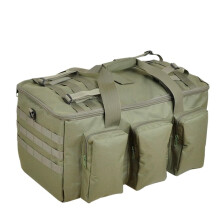 Large Nylon Travel Duffel Bag for Men, Khaki Weekender with Shoulder Strap, WaterResistant and Durable