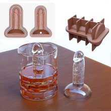(Brown) 2pcs Spoof Ice Cube Mold, Adult Prank Ice Cube Mold, Silicone Ice Cube Mold Novelty Party Ice Cubes Maker