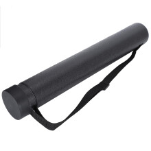 Black Poster Tube with Durable Flip Cover, Adjustable PE Art Storage Tube for Drawings and Posters