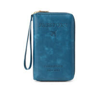 RFID Blocking Passport Wallet with MultiCompartment Design and Detachable Wristlet Strap for Travel