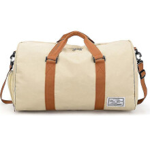 (Khaki) Sports Gym Bag With Shoe Compartment&wet Pocket,travel Duffel Bag,weekend Bag Black