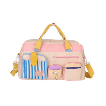 Waterproof Weekender Bag for Women with Shoe Compartment, Large Travel Duffel for Gym and Weekend Trips, Pink
