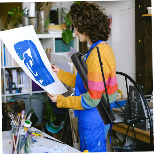 Telescopic Poster Tube with Handle for Blueprints, Maps and Artwork, Adjustable Length Storage 1