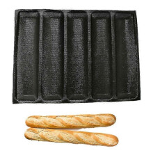 Silicone Perforated Baking Forms Sandwich Mold French Baguette Bread Pan Food Mat 5 Loaf Non-stick Baking Liners