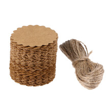 Kraft Paper Luggage Tags with Hemp Rope,  Blank Gift Labels for Travel and Crafts