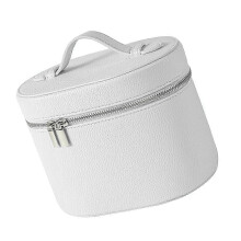 (White) Leather Makeup Bag Travel Toiletry Bag with Zipper Fashion Cosmetic Bag Handbag Makeup Pouch Portable Storage Bag Gifts brown New Arrival