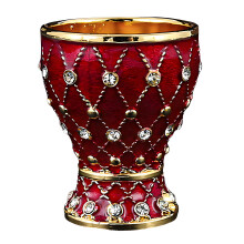 Elegant Embossed Drinking Cup Alloy Meshes-Golden Red 1PCS