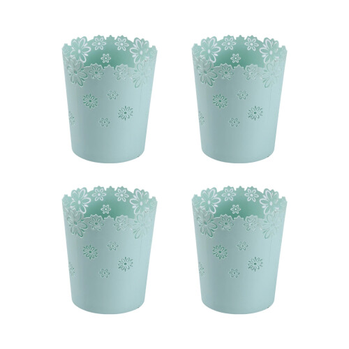 Versatile Household Storage Bucket With Chic Floral-Blue L