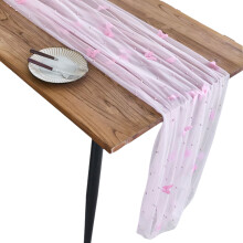 Chemin de table papillon perlé en tulle pur pour la-150x200 rose