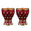 Schnapsglas aus Metall mit Kristallmuster,-Goldrot 2ST 1